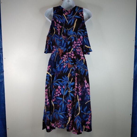 Maeve Anthro Elia Cold Shoulder Floral Dress Size 2 - Picture 9 of 14